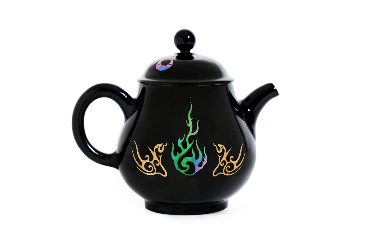 Nine Purple Fire handcrafted silver teapot