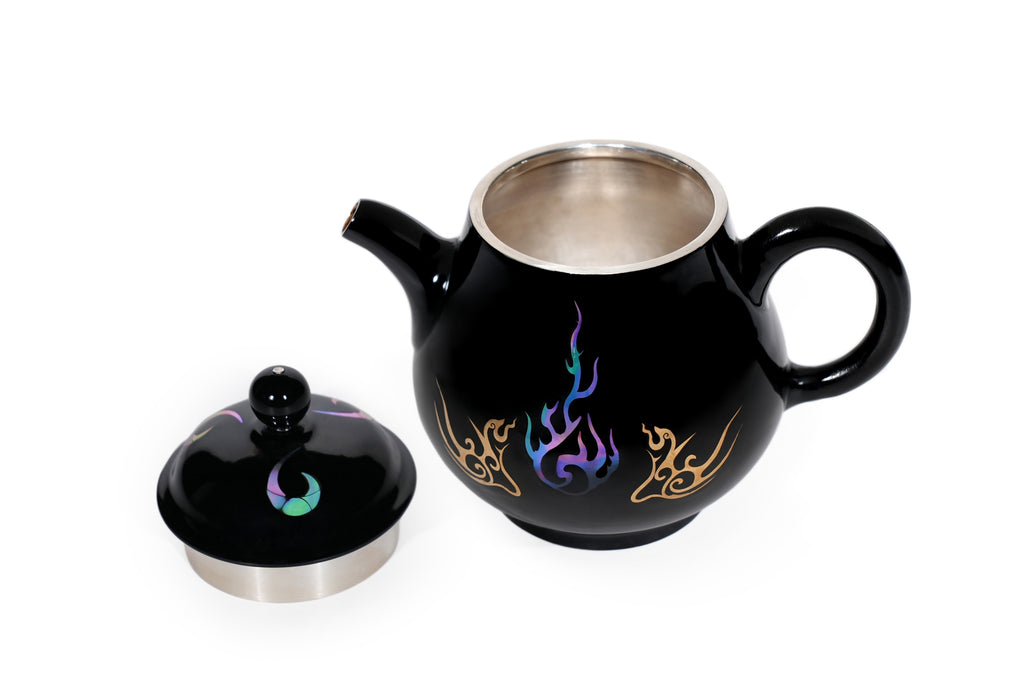 Nine Purple Fire silver teapot profile